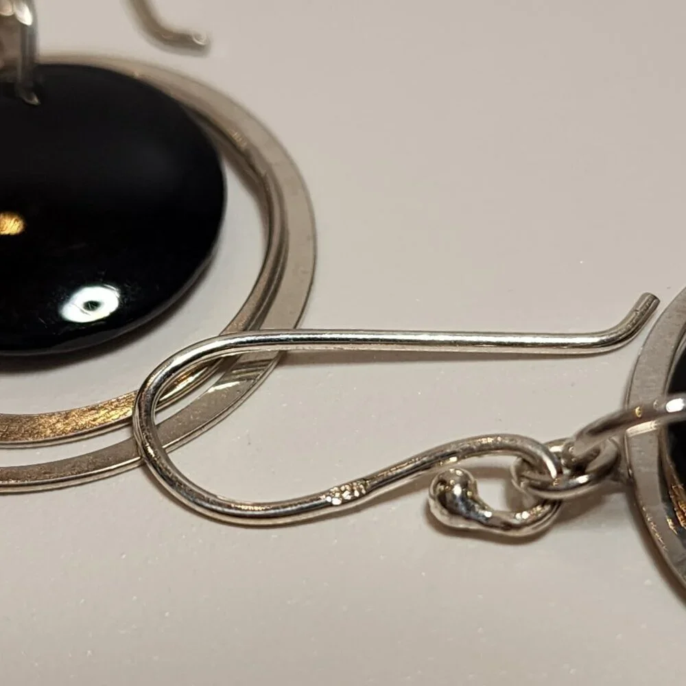 925 Dangle double Hoop Earrings